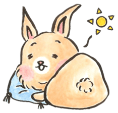 Peachy Bunny by isasun sticker #7643132