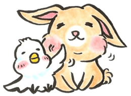 Peachy Bunny by isasun sticker #7643133