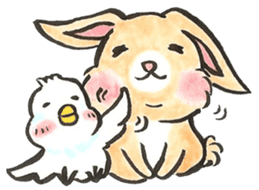 Peachy Bunny by isasun sticker #7643133