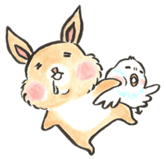 Peachy Bunny by isasun sticker #7643138
