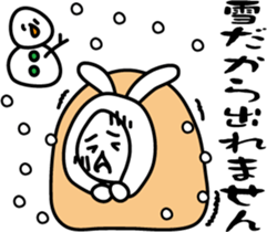 The rabbit which says that it's cold sticker #7644486
