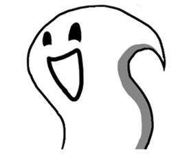 White floating ghost sticker #7646100