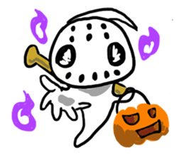 White floating ghost sticker #7646114