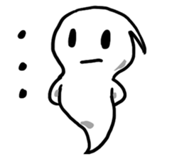 White floating ghost sticker #7646115