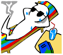 White floating ghost sticker #7646124