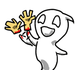 White floating ghost sticker #7646126