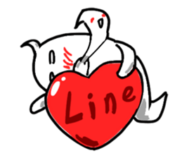 White floating ghost sticker #7646132