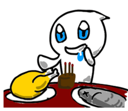 White floating ghost sticker #7646138