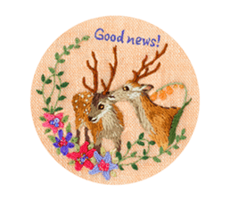 Embroidery of cute animals2 sticker #7646183