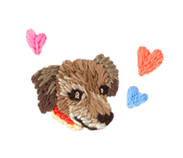 Embroidery of cute animals2 sticker #7646186