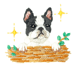 Embroidery of cute animals2 sticker #7646189