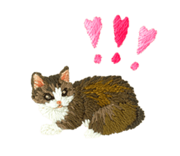 Embroidery of cute animals2 sticker #7646194