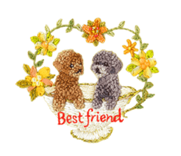 Embroidery of cute animals2 sticker #7646201