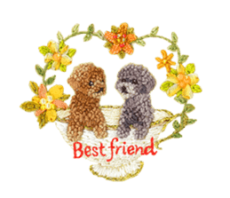 Embroidery of cute animals2 sticker #7646201
