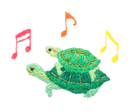 Embroidery of cute animals2 sticker #7646210