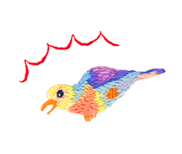 Embroidery of cute animals2 sticker #7646211