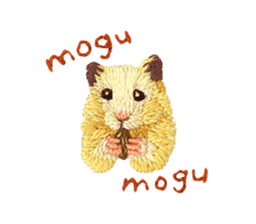 Embroidery of cute animals2 sticker #7646212