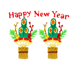 Embroidery of cute animals2 sticker #7646215