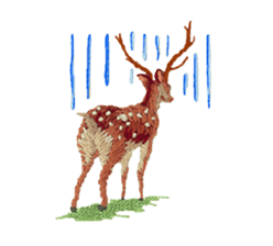 Embroidery of cute animals2 sticker #7646216