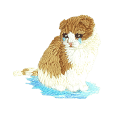 Embroidery of cute animals2 sticker #7646218
