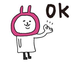 Three-color rabbit sticker #7658143