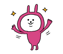 Three-color rabbit sticker #7658160