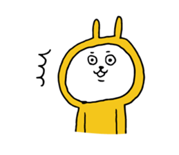 Three-color rabbit sticker #7658164