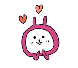 Three-color rabbit sticker #7658172