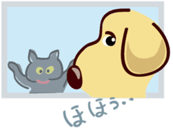 Golden dog and Black cat2(returns) sticker #7664030