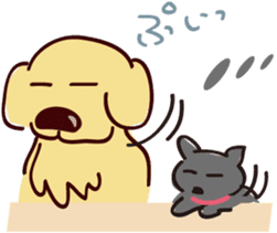 Golden dog and Black cat2(returns) sticker #7664050