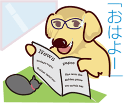 Golden dog and Black cat2(returns) sticker #7664054