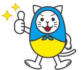 Cat in Matryoshka doll's dress E ver. sticker #7664261