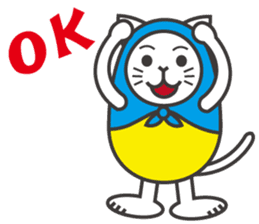 Cat in Matryoshka doll's dress E ver. sticker #7664262