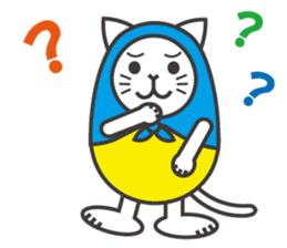 Cat in Matryoshka doll's dress E ver. sticker #7664264