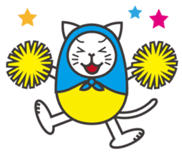 Cat in Matryoshka doll's dress E ver. sticker #7664265