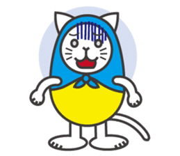 Cat in Matryoshka doll's dress E ver. sticker #7664266