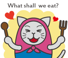 Cat in Matryoshka doll's dress E ver. sticker #7664281