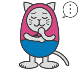 Cat in Matryoshka doll's dress E ver. sticker #7664286