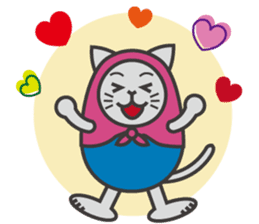 Cat in Matryoshka doll's dress E ver. sticker #7664287