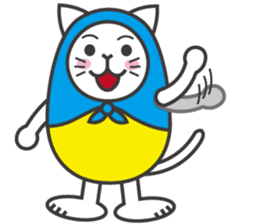 Cat in Matryoshka doll's dress E ver. sticker #7664294