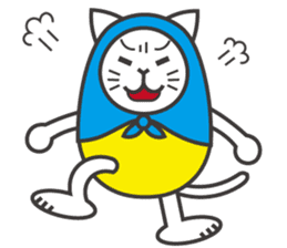 Cat in Matryoshka doll's dress E ver. sticker #7664297