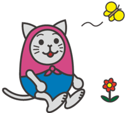 Cat in Matryoshka doll's dress E ver. sticker #7664298