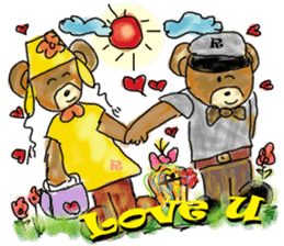 Rossy the lover bear & Yorkie Coco I ENG sticker #7667902