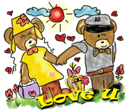 Rossy the lover bear & Yorkie Coco I ENG sticker #7667902