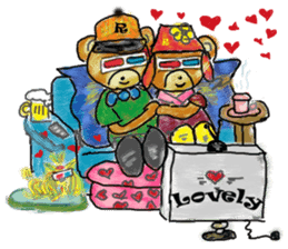 Rossy the lover bear & Yorkie Coco I ENG sticker #7667913