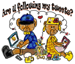 Rossy the lover bear & Yorkie Coco I ENG sticker #7667915