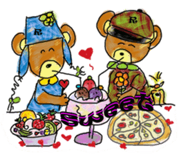 Rossy the lover bear & Yorkie Coco I ENG sticker #7667920