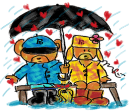 Rossy the lover bear & Yorkie Coco I ENG sticker #7667923