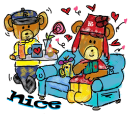 Rossy the lover bear & Yorkie Coco I ENG sticker #7667925