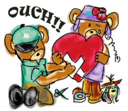 Rossy the lover bear & Yorkie Coco I ENG sticker #7667926